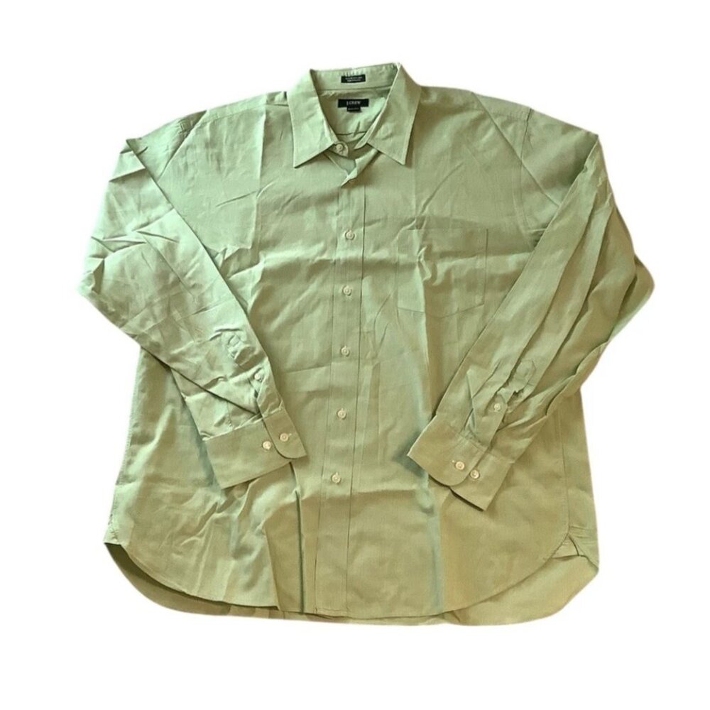 J.Crew Mens Button Up Long Sleeve Shirt Size XL Green